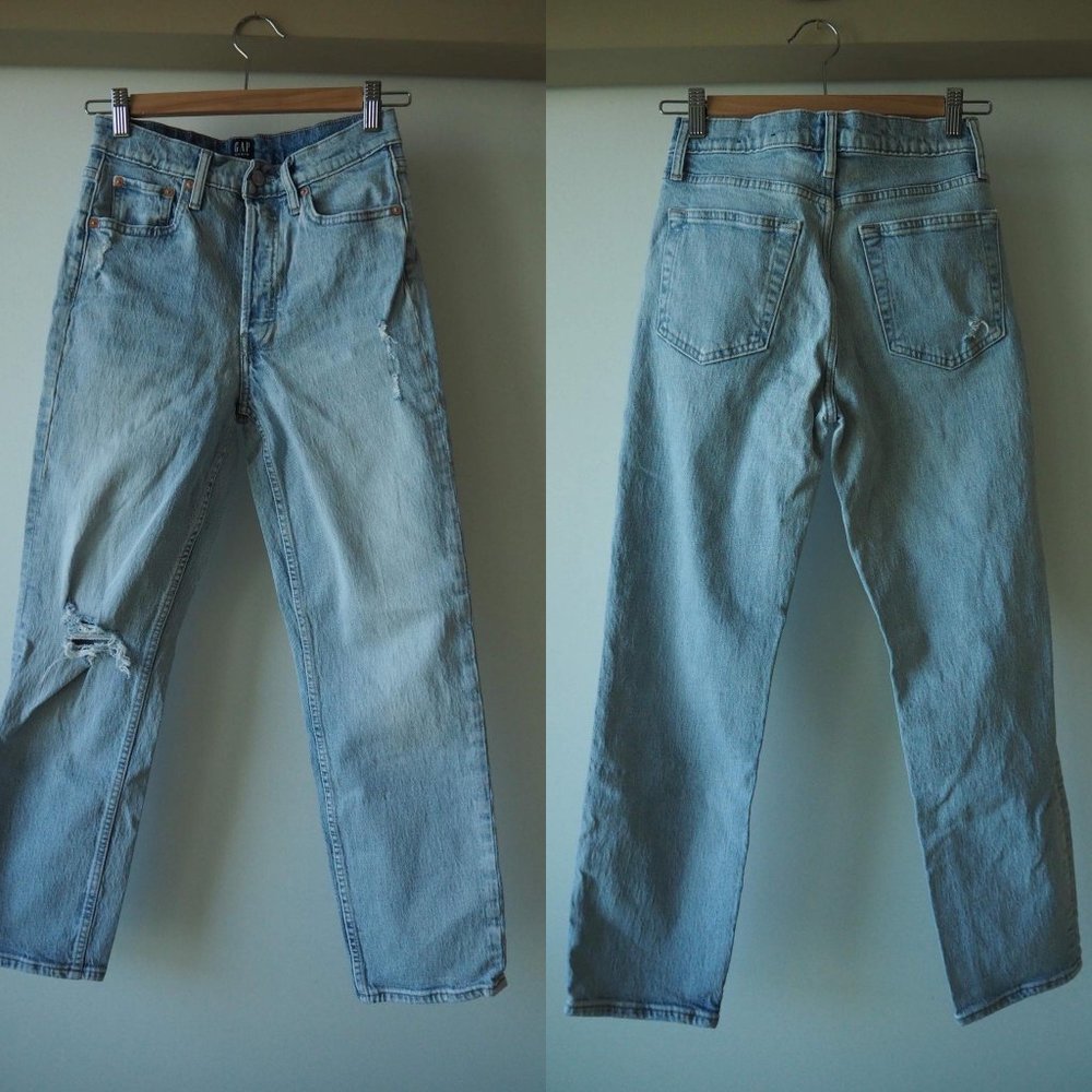 Gap ripped mom jeans